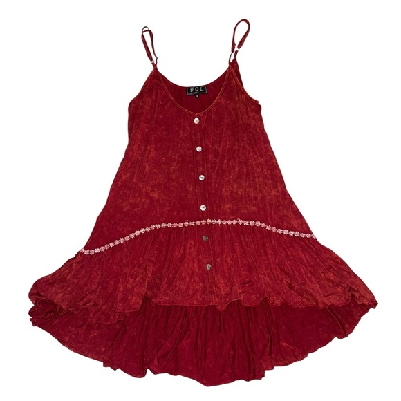 POL Burgundy Sleeveless Button-Down Top - Picture 3 of 9